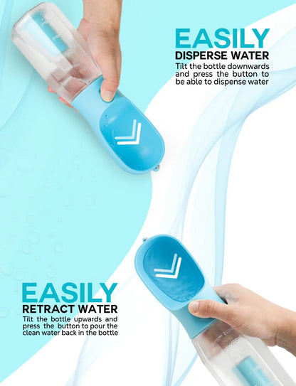 3-in-1 All-in-One Pet Travel Bottle | Water, Food Storage & Poop Bag Holder