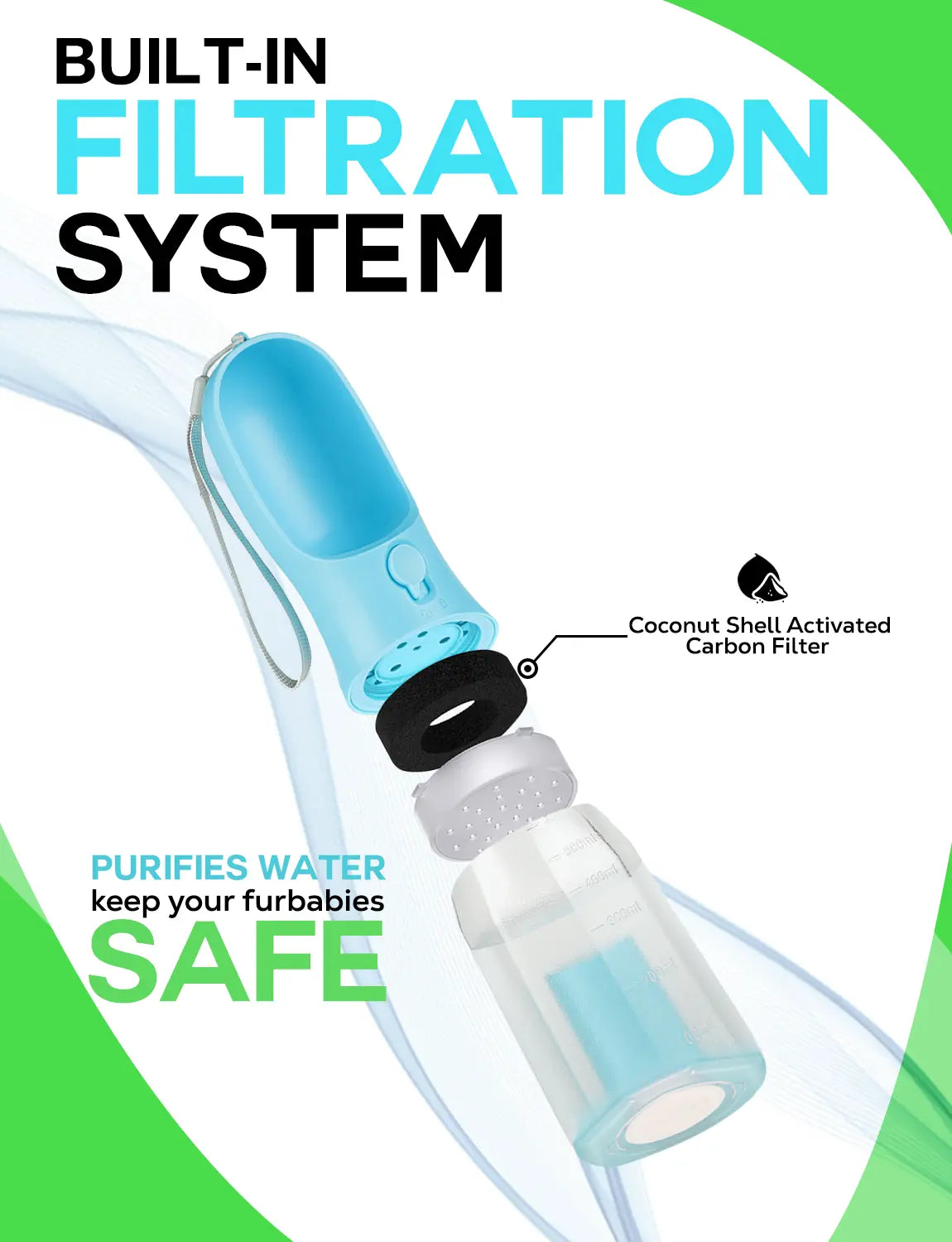 3-in-1 All-in-One Pet Travel Bottle | Water, Food Storage & Poop Bag Holder