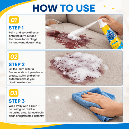 🔥Last Day 50% OFF🔥 Multi-Surface Foam Cleaner | No Rinse Car Interior & Home Cleaning Solution, Wipe & Done